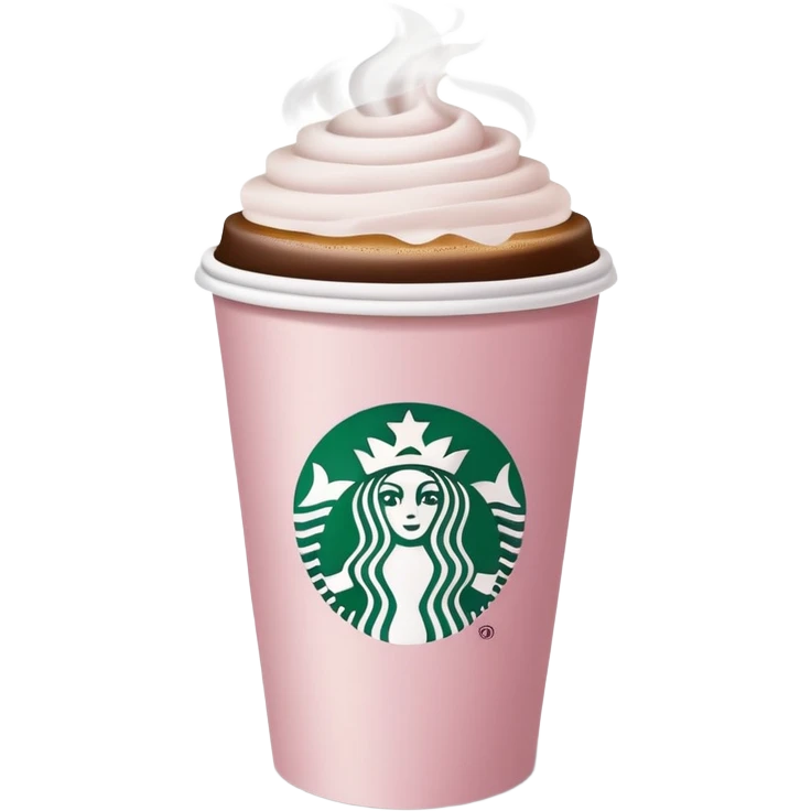 Starbucks pale pink paper cup of coffee  emoji