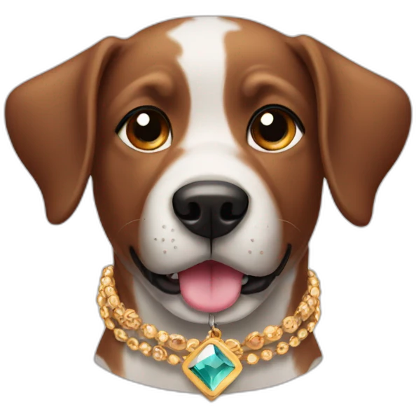 dog with jewelry emoji