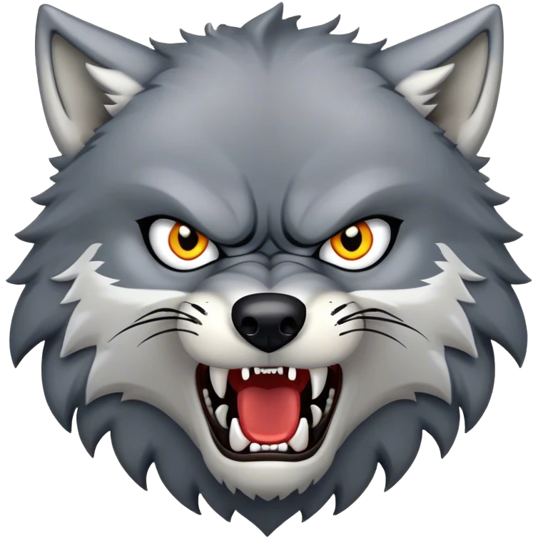Angry wolf full body emoji