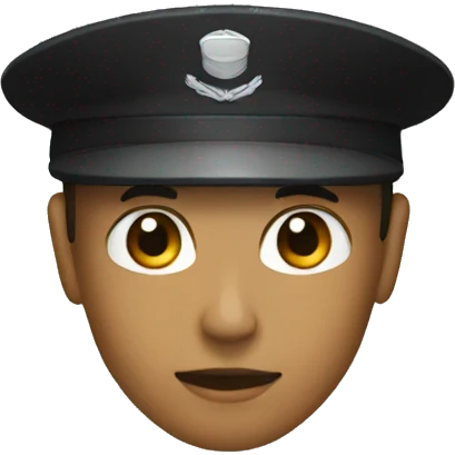 a black military cap emoji