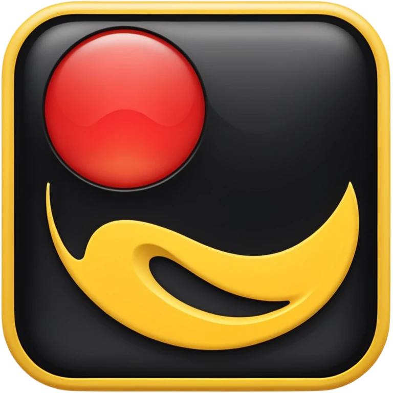 A wawy black and red rectangle with medium sized yellow circle in the middle emoji
