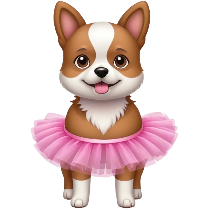 Dog in a pink tutu emoji