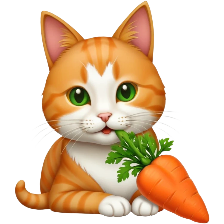 cat eating carrot emoji