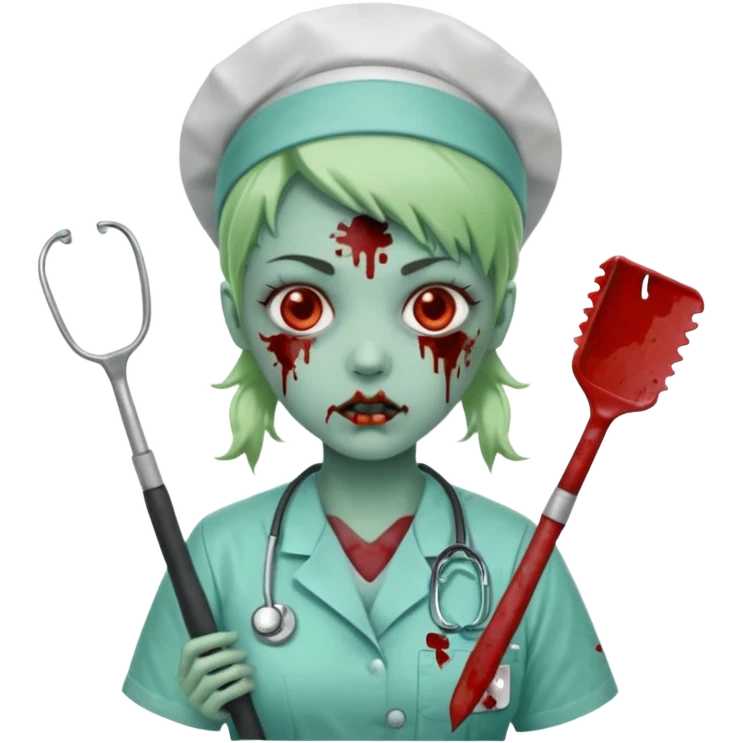 Zombie nurse in scrubs emoji