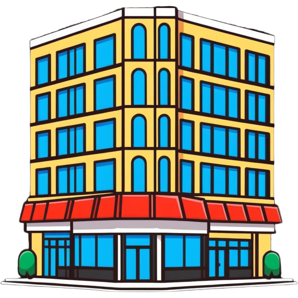 big department store with many shoppers emoji
