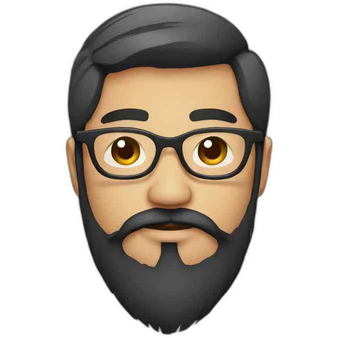 bearded asian man hipster emoji