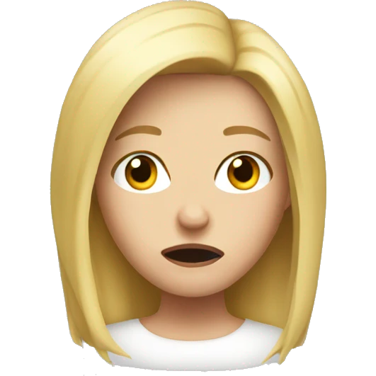 blonde girl really annoyed emoji