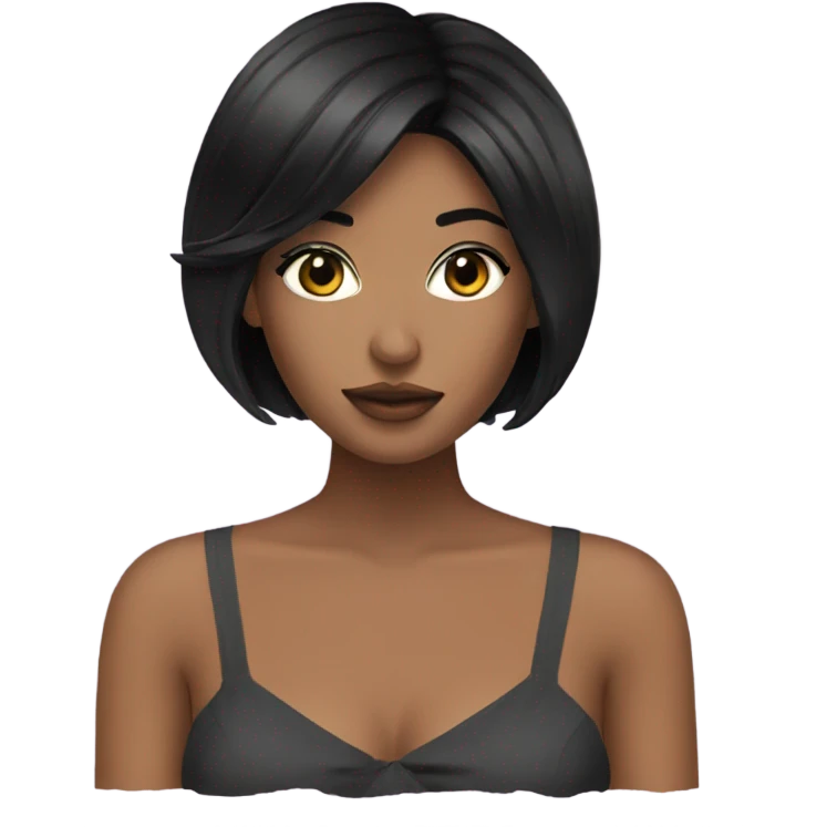 Model with black hair  emoji