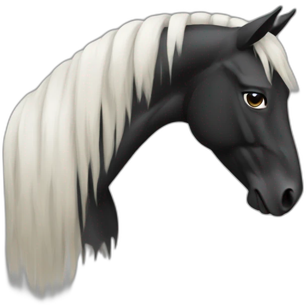 Un cheval noir  emoji