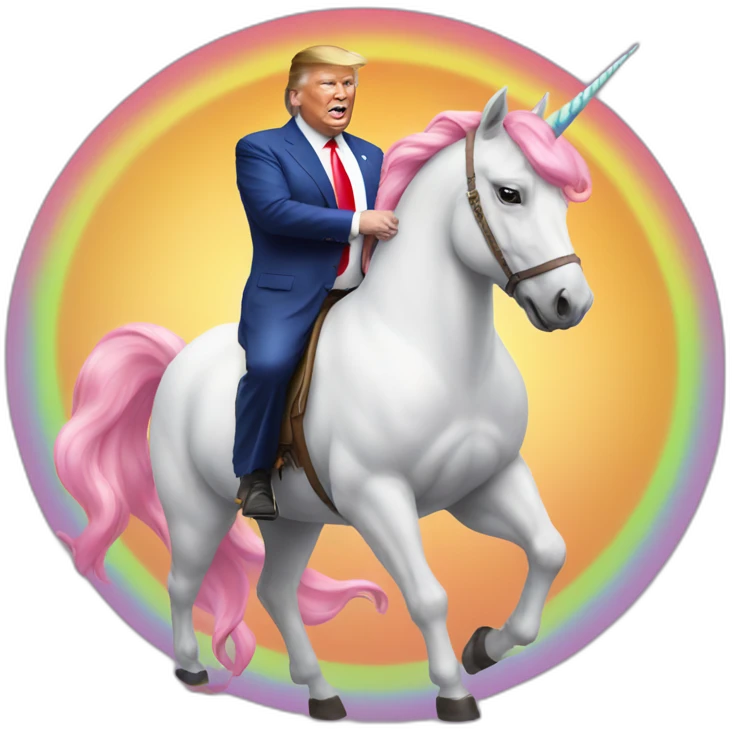 Obesity-Trump-Rides-Rainbow-Unicorn emoji