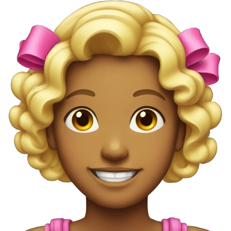 Smiling with bows emoji
