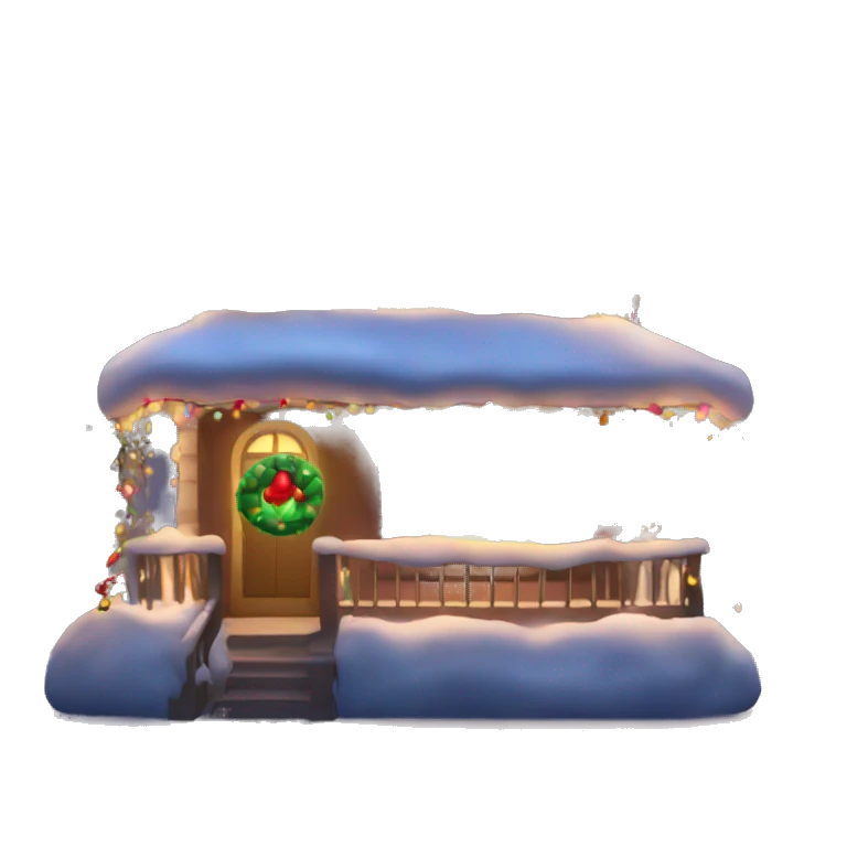 christmas house with light on  emoji