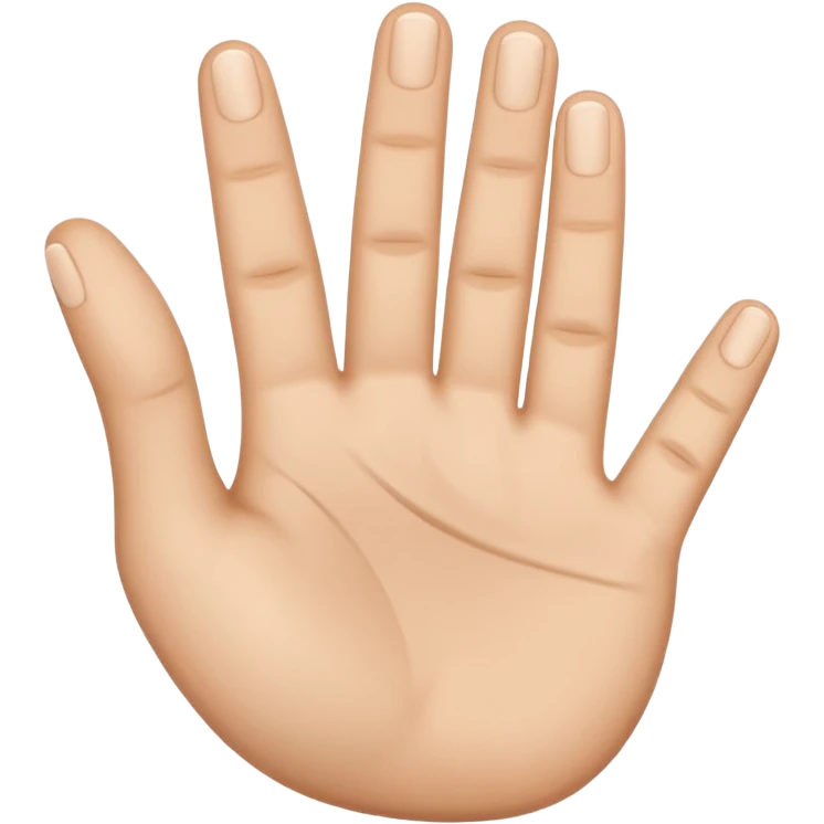 Create hand gesture with three fingers shaped downward in the shape of a letter M emoji