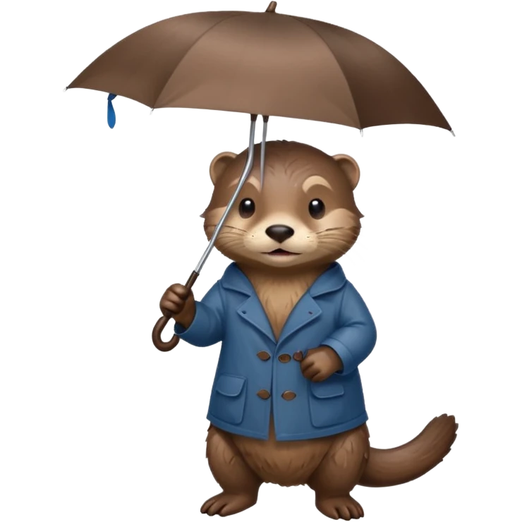 Loutre qui porte un parapluie dans sa main gauche  emoji