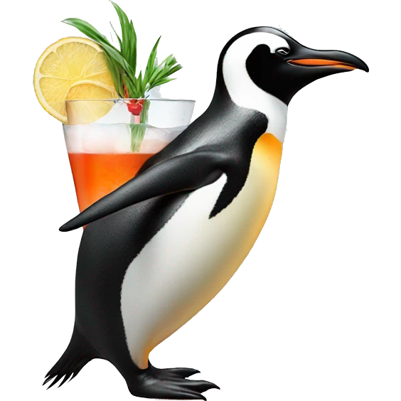 penguin making a cocktail  emoji