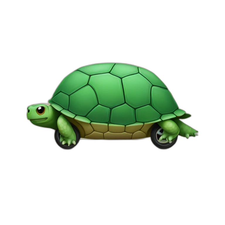 Tortue sur une voiture emoji