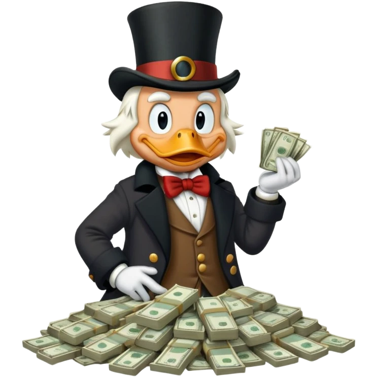 Scrooge mc duck on a pile of money  emoji