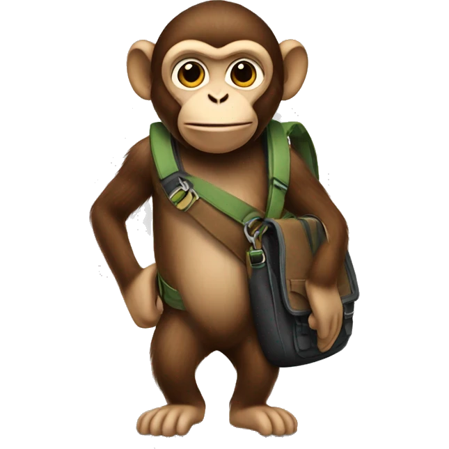 A monkey wearing a messenger bag emoji