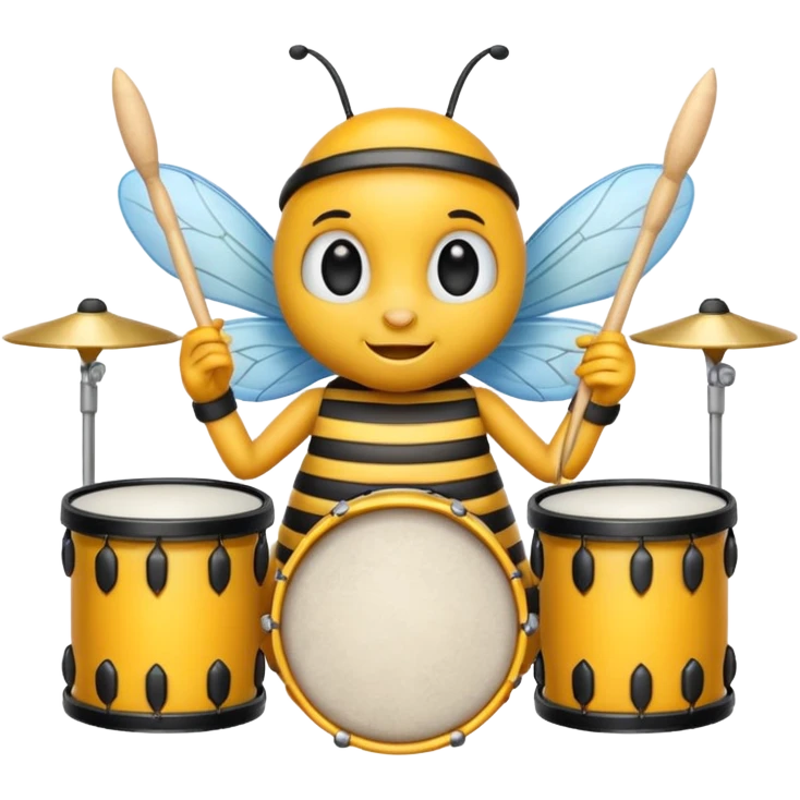 drum player bee emoji