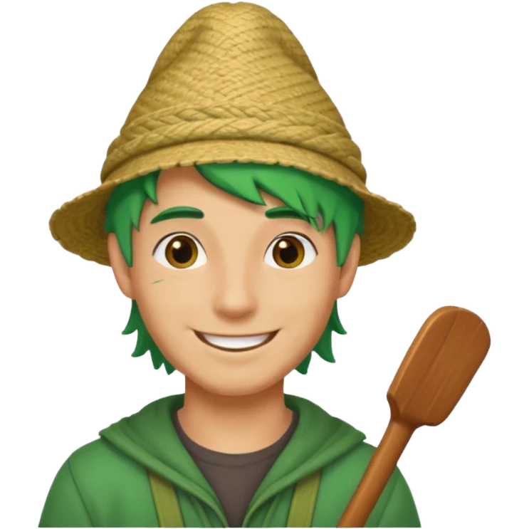 venice gondola guy green hair with hat emoji