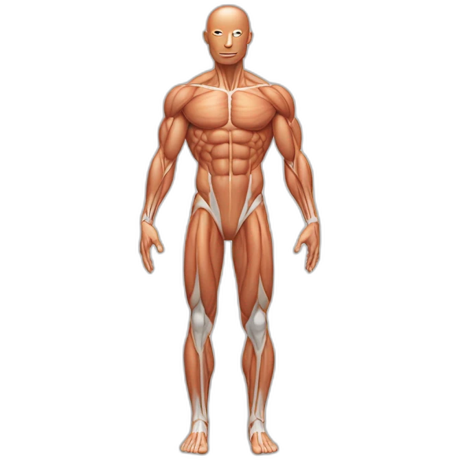 a thin body with draw anatomy muscles emoji