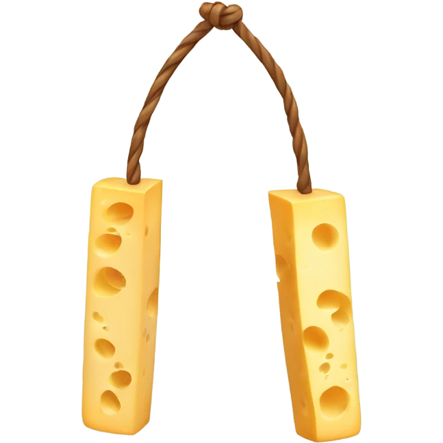 Cheese string with nunchucks emoji