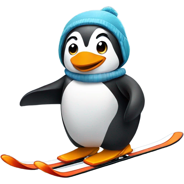 penguin skiing in canada emoji