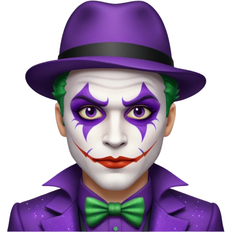 Glitter Purple and White Joker Gangster emoji