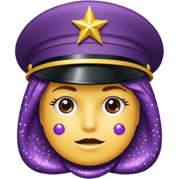 patente militar baixa roxa com glitter emoji