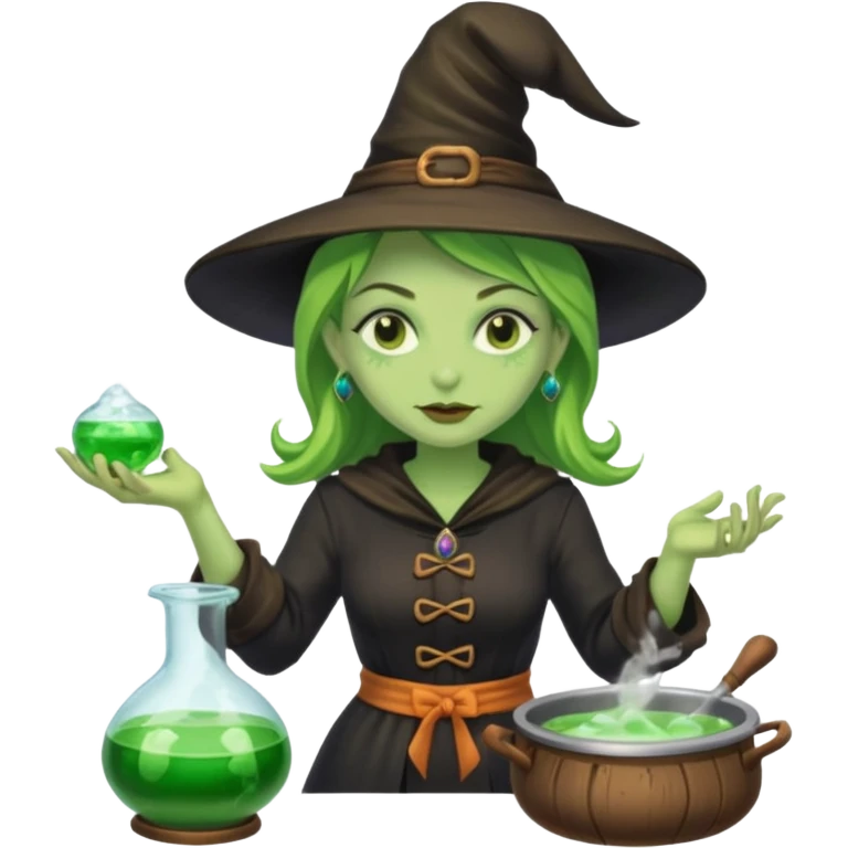 green witch cooking potion emoji