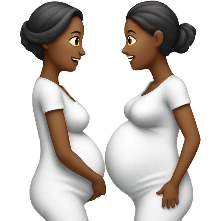 2 pregnant women talking  emoji