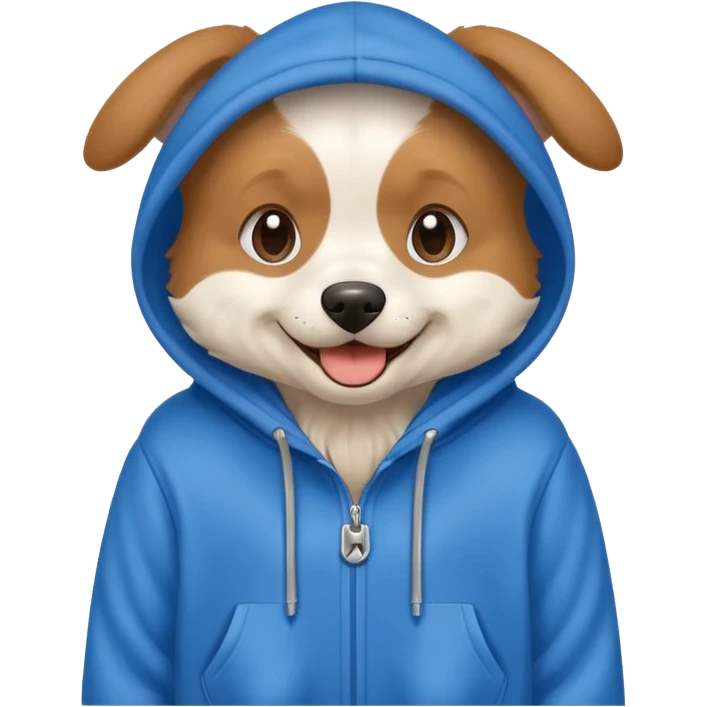 Dog wearing hoodie emoji