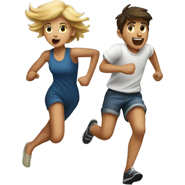 Girl chasing a boy  emoji