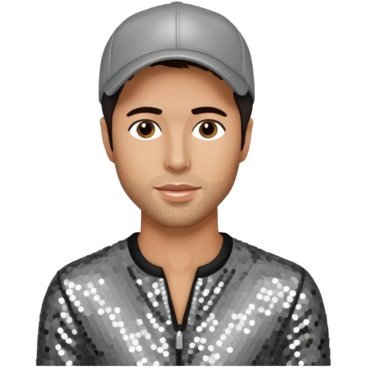 Enrique Iglesias with gray sequin outfit emoji