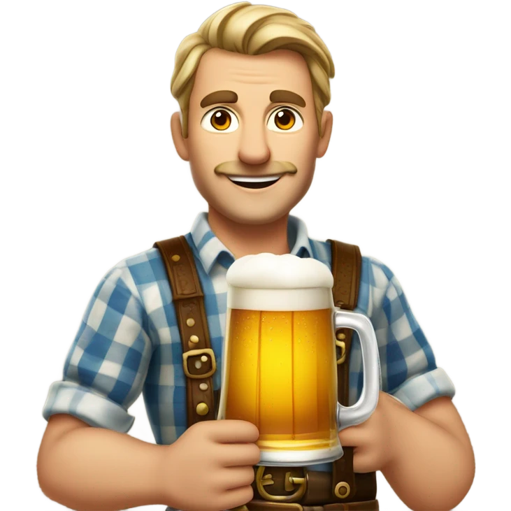 German man drinking beer emoji