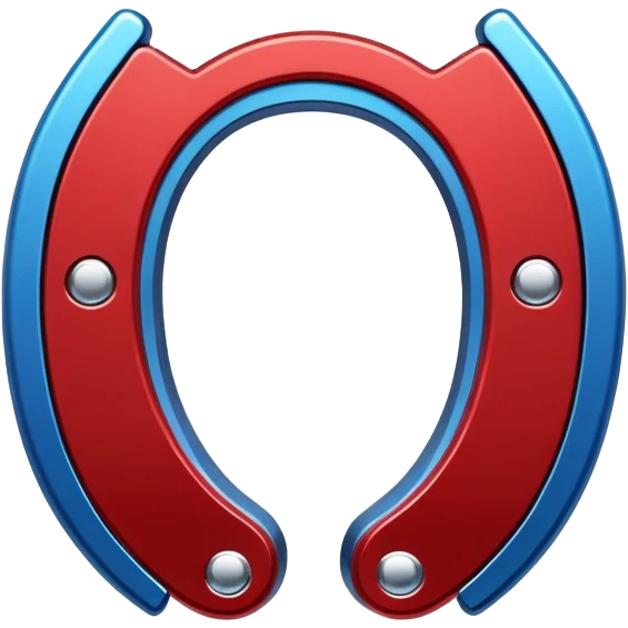 red and blue horseshoe magnet emoji