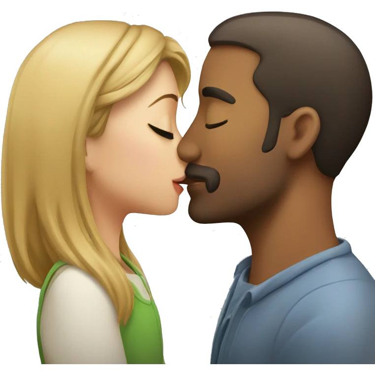Man kissing a girl emoji