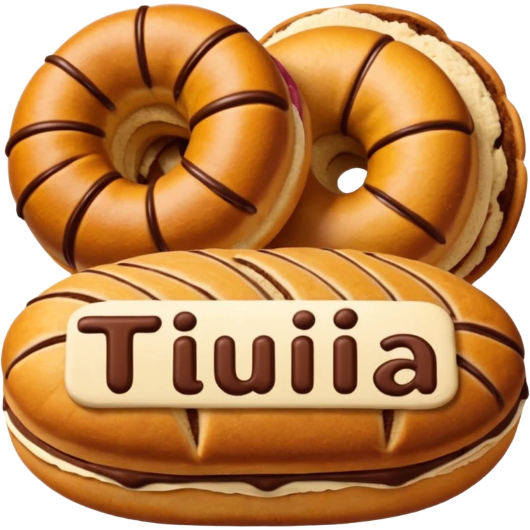 Quiero un pan dulce concha de chocolate y que diga Tía concha de chocolate emoji