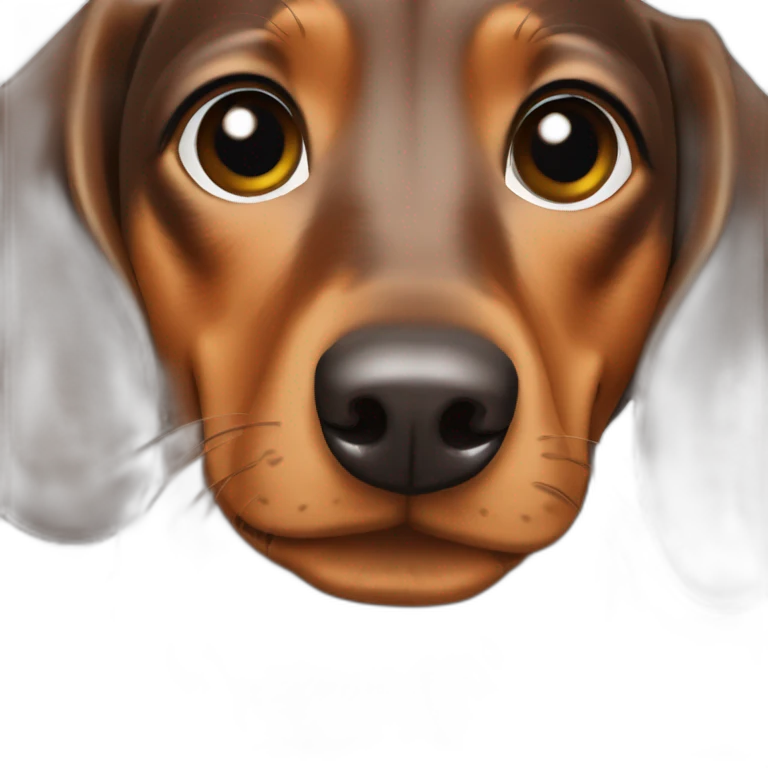 Lady brown Dachshund greeting emoji