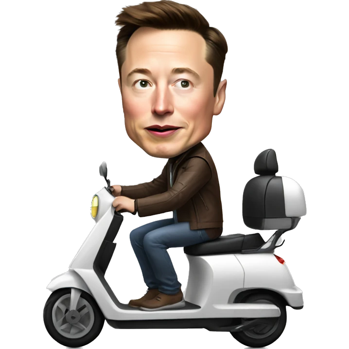 Elon musk on the electro scooter emoji