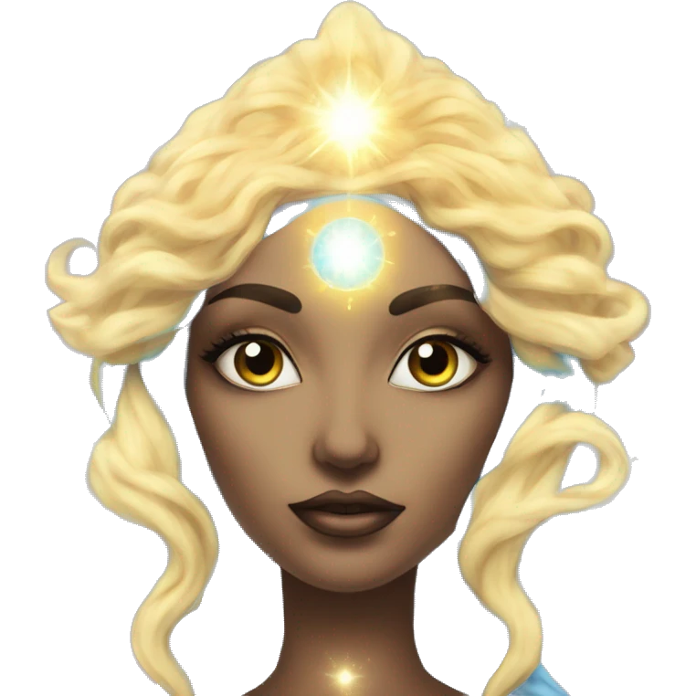 Pleiadian radiant glowing diva woman female third eye emoji