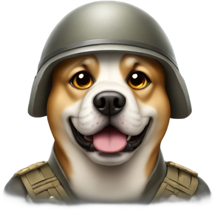 fat dog soldier emoji