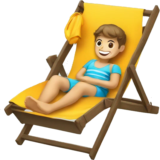 A kid relaxing in a beach chair  emoji