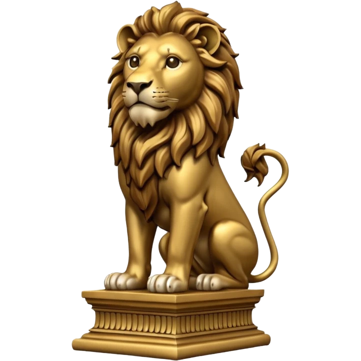 leone con sopra una colonna (scultura) emoji