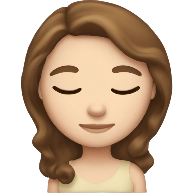 white girl with brown hair sleeping emoji