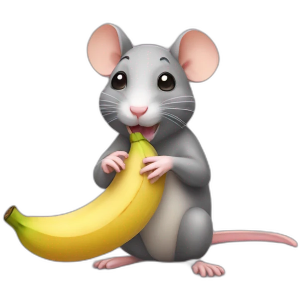 cute rat eating banana emoji