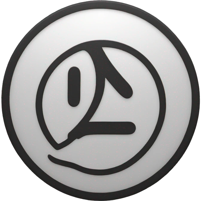A full black colour round circle, in it a letter 's' in white colour and a latter 'x' in red colour in English language  emoji