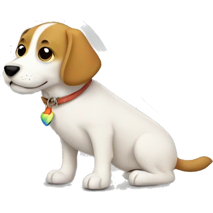 dog with a rainbow emoji