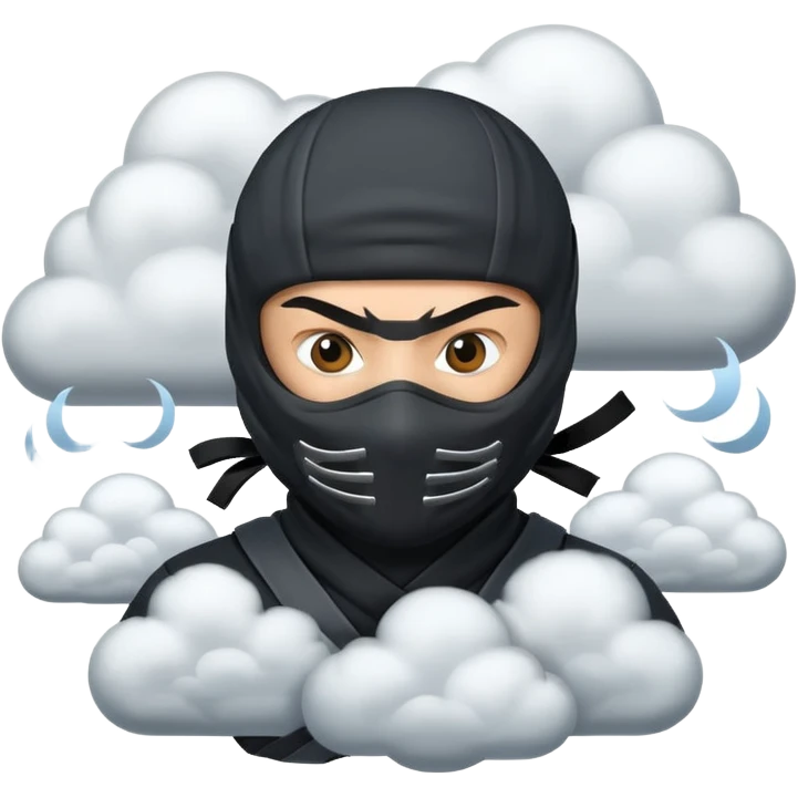 Ninja with clouds around emoji