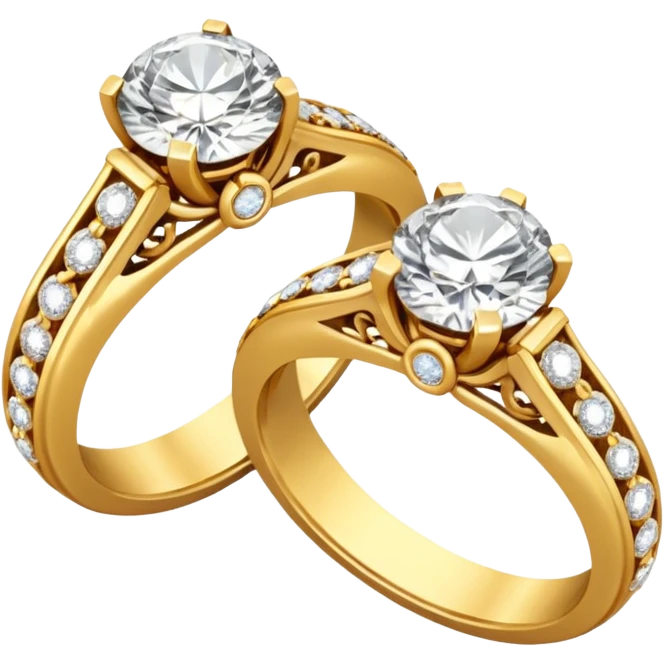 two ndian engagements rings next to each other emoji